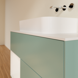 Тумба под раковину Villeroy & Boch Finion 100х50,1 см с подсветкой МДФ оливковый матовый лак/стекло белое матовое G651GFGM