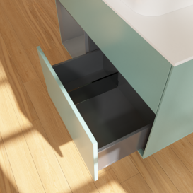 Тумба под раковину Villeroy & Boch Finion 100х50,1 см с подсветкой МДФ оливковый матовый лак/стекло белое матовое G651GKGM