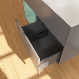 Тумба под раковину Villeroy & Boch Finion 100х50,1 см с подсветкой МДФ антрацит матовый лак/стекло белое матовое G651GMGK