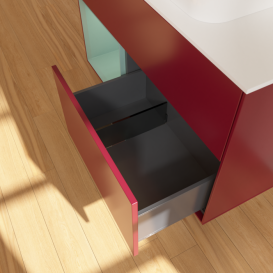 Тумба под раковину Villeroy & Boch Finion 100х50,1 см с подсветкой МДФ пион матовый лак/стекло белое матовое G651GMHB