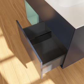 Тумба под раковину Villeroy & Boch Finion 100х50,1 см с подсветкой МДФ темно-синий матовый лак/стекло белое матовое G651GMHG