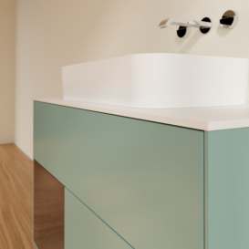 Тумба под раковину Villeroy & Boch Finion 100х50,1 см с подсветкой МДФ оливковый матовый лак/стекло белое матовое G651GNGM