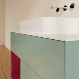 Тумба под раковину Villeroy & Boch Finion 100х50,1 см с подсветкой МДФ оливковый матовый лак/стекло белое матовое G651HBGM