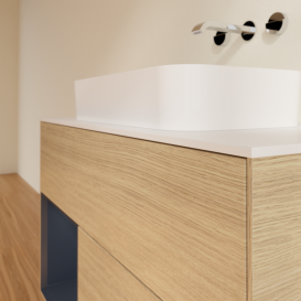 Тумба под раковину Villeroy & Boch Finion 100х50,1 см с подсветкой МДФ шпон дуба/стекло белое матовое G651HGPC