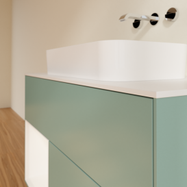 Тумба под раковину Villeroy & Boch Finion 100х50,1 см с подсветкой МДФ оливковый матовый лак/стекло белое матовое G651MTGM