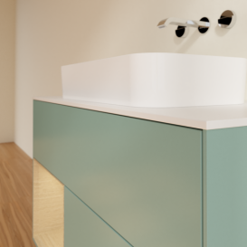 Тумба под раковину Villeroy & Boch Finion 100х50,1 см с подсветкой МДФ оливковый матовый лак/стекло белое матовое G651PCGM