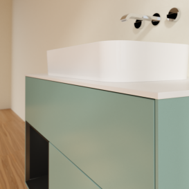 Тумба под раковину Villeroy & Boch Finion 100х50,1 см с подсветкой МДФ оливковый матовый лак/стекло белое матовое G651PDGM