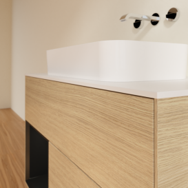 Тумба под раковину Villeroy & Boch Finion 100х50,1 см с подсветкой МДФ шпон дуба/стекло белое матовое  G651PDPC