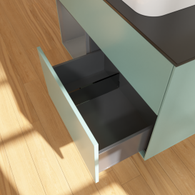 Тумба под раковину Villeroy & Boch Finion 100х50,1 см с подсветкой МДФ оливковый матовый лак/стекло черное матовое G652GKGM