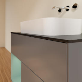 Тумба под раковину Villeroy & Boch Finion 100х50,1 см с подсветкой МДФ антрацит матовый лак/стекло черное матовое G652GMGK