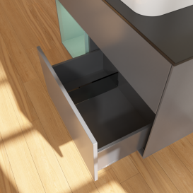 Тумба под раковину Villeroy & Boch Finion 100х50,1 см с подсветкой МДФ антрацит матовый лак/стекло черное матовое G652GMGK