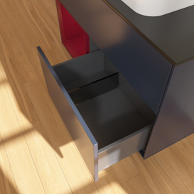 Тумба под раковину Villeroy & Boch Finion 100х50,1 см с подсветкой МДФ темно-синий матовый лак/стекло черное матовое G652HBHG