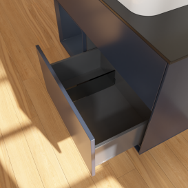 Тумба под раковину Villeroy & Boch Finion 100х50,1 см с подсветкой МДФ темно-синий матовый лак/стекло черное матовое G652HGHG