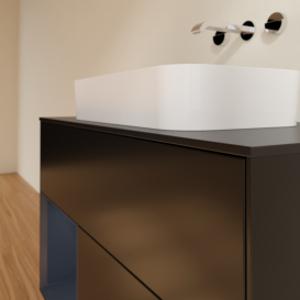 Тумба под раковину Villeroy & Boch Finion 100х50,1 см с подсветкой МДФ черный матовый лак/стекло черное матовое G652HGPD