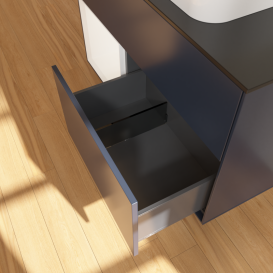 Тумба под раковину Villeroy & Boch Finion 100х50,1 см с подсветкой МДФ темно-синий матовый лак/стекло черное матовое G652MTHG