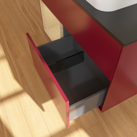 Тумба под раковину Villeroy & Boch Finion 100х50,1 см с подсветкой МДФ пион матовый лак/стекло черное матовое G652PCHB