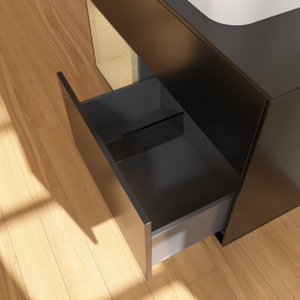 Тумба под раковину Villeroy & Boch Finion 100х50,1 см с подсветкой МДФ черный матовый лак/стекло черное матовое G652PCPD