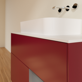 Тумба под раковину Villeroy & Boch Finion 100х50,1 см с подсветкой МДФ пион матовый лак/стекло белое матовое F661GKHB