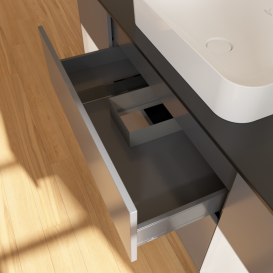 Тумба под раковину Villeroy & Boch Finion 160х50,1 см с подсветкой МДФ антрацит матовый лак/стекло черное матовое G332GFGK