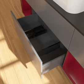 Тумба під раковину Villeroy & Boch Finion 160х50,1 см із підсвічуванням МДФ антрацит матовий лак/скло чорне матове G332HBGK