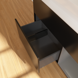 Тумба под раковину Villeroy & Boch Finion 100х50,1 см с подсветкой МДФ черный матовый лак/стекло белое матовое F661GKPD