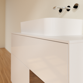 Тумба под раковину Villeroy & Boch Finion 100х50,1 см с подсветкой МДФ глянцевый белый лак/стекло белое матовое F661GNGF