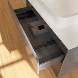 Тумба под раковину Villeroy & Boch Finion 100х50,1 см с подсветкой МДФ антрацит матовый лак/стекло белое матовое F661GNGK