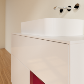 Тумба под раковину Villeroy & Boch Finion 100х50,1 см с подсветкой МДФ глянцевый белый лак/стекло белое матовое F661HBGF