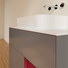 Тумба под раковину Villeroy & Boch Finion 100х50,1 см с подсветкой МДФ антрацит матовый лак/стекло белое матовое F661HBGK