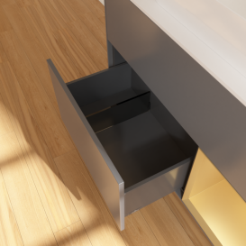 Тумба под раковину Villeroy & Boch Finion 100х50,1 см с подсветкой МДФ антрацит матовый лак/стекло белое матовое F661HFGK