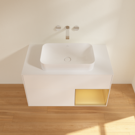 Тумба под раковину Villeroy & Boch Finion 100х50,1 см с подсветкой МДФ белый матовый лак/стекло белое матовое F661HFMT