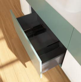 Тумба под раковину Villeroy & Boch Finion 160х50,1 см с подсветкой МДФ оливковый матовый лак/стекло белое матовое G331MTGM