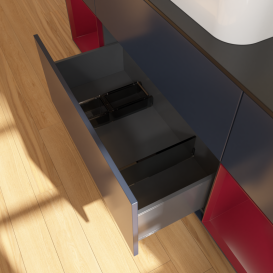 Тумба под раковину Villeroy & Boch Finion 160х50,1 см с подсветкой МДФ темно-синий матовый лак/стекло черное матовое G332HBHG