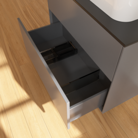 Тумба под раковину Villeroy & Boch Finion 80х50,1 см МДФ антрацит матовый лак/стекло черное матовое F34200GK