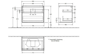Тумба под раковину Villeroy & Boch Finion 80х50,1 см МДФ шпон дуба/стекло белое матовое F34100PC