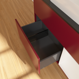 Тумба под раковину Villeroy & Boch Finion 100х50,1 см с подсветкой МДФ пион матовый лак/стекло черное матовое F662GFHB