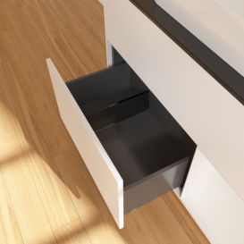 Тумба под раковину Villeroy & Boch Finion 100х50,1 см с подсветкой МДФ белый матовый лак/стекло черное матовое F662GFMT