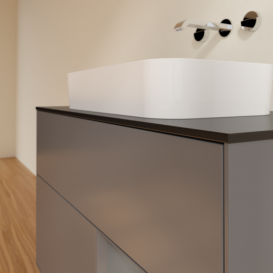 Тумба под раковину Villeroy & Boch Finion 100х50,1 см с подсветкой МДФ антрацит матовый лак/стекло черное матовое F662GKGK