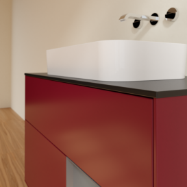 Тумба под раковину Villeroy & Boch Finion 100х50,1 см с подсветкой МДФ пион матовый лак/стекло черное матовое F662GKHB