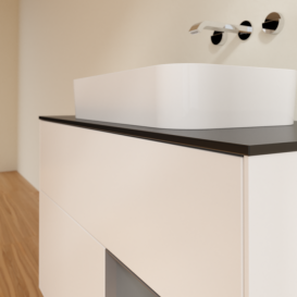 Тумба под раковину Villeroy & Boch Finion 100х50,1 см с подсветкой МДФ белый матовый лак/стекло черное матовое F662GKMT