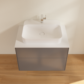 Тумба под раковину Villeroy & Boch Finion 80х50,1 см с подсветкой МДФ антрацит матовый лак/стекло белое матовое G34100GK