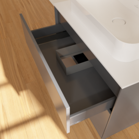 Тумба под раковину Villeroy & Boch Finion 80х50,1 см с подсветкой МДФ антрацит матовый лак/стекло белое матовое G34100GK