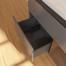 Тумба под раковину Villeroy & Boch Finion 100х50,1 см с подсветкой МДФ антрацит матовый лак/стекло черное матовое F662GNGK