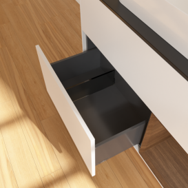 Тумба под раковину Villeroy & Boch Finion 100х50,1 см с подсветкой МДФ белый матовый лак/стекло черное матовое F662GNMT