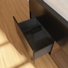 Тумба под раковину Villeroy & Boch Finion 100х50,1 см с подсветкой МДФ черный матовый лак/стекло черное матовое F662GNPD