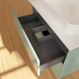 Тумба под раковину Villeroy & Boch Finion 80х50,1 см с подсветкой МДФ оливковый матовый лак/стекло белое матовое G34100GM