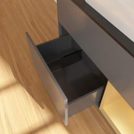 Тумба под раковину Villeroy & Boch Finion 100х50,1 см с подсветкой МДФ антрацит матовый лак/стекло черное матовое F662HFGK