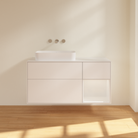 Тумба под раковину Villeroy & Boch Finion 120х50,1 см с подсветкой МДФ белый матовый лак/стекло белое матовое F691GFMT