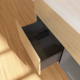 Тумба под раковину Villeroy & Boch Finion 100х50,1 см с подсветкой МДФ шпон дуба/стекло белое матовое F661GKPC