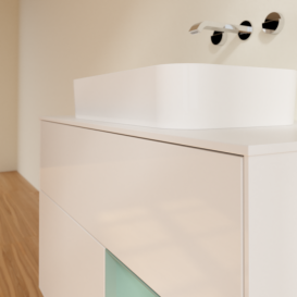 Тумба под раковину Villeroy & Boch Finion 100х50,1 см с подсветкой МДФ глянцевый белый лак/стекло белое матовое F661GMGF